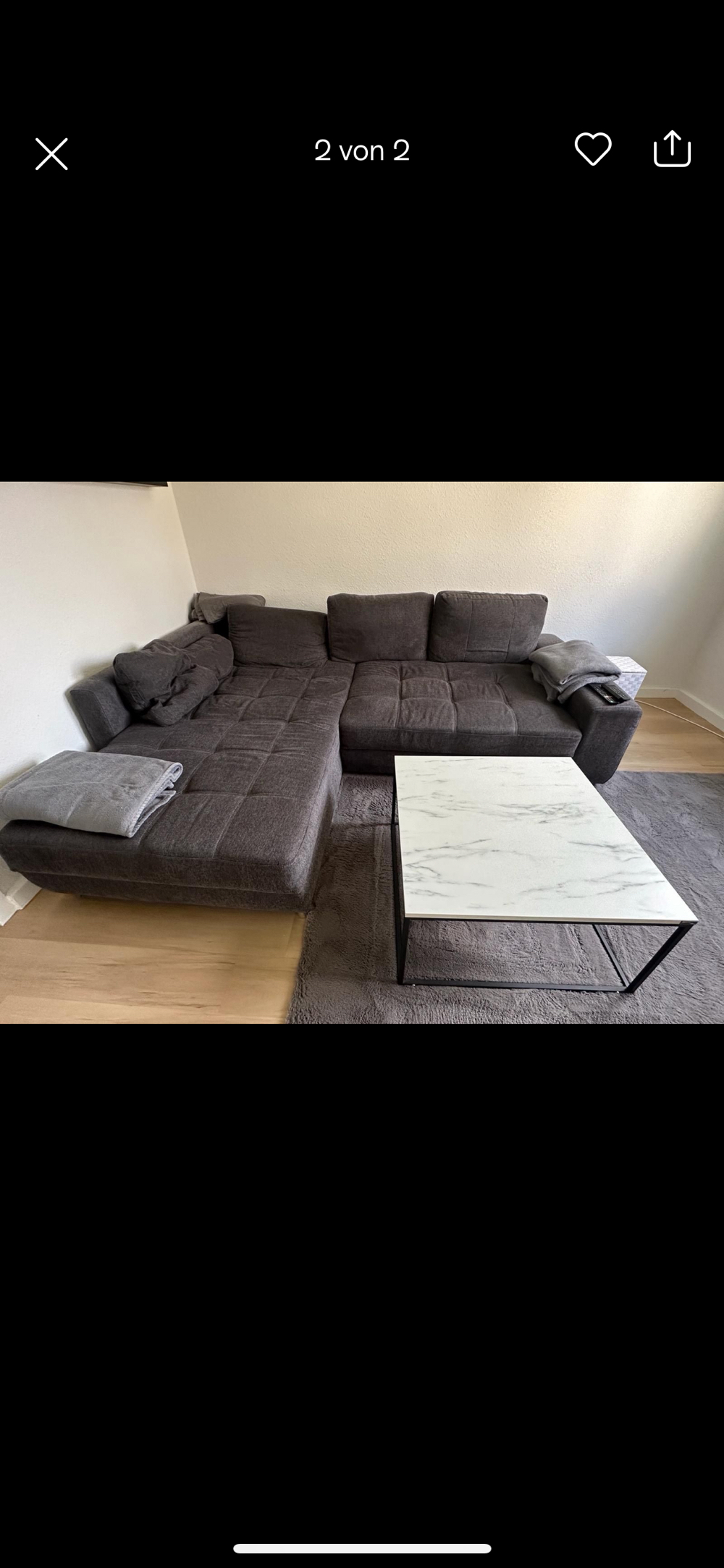 couch dunkel grau