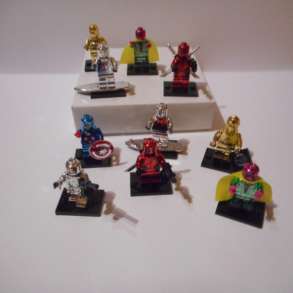 Marvel Minifiguren Chrome SilverSurfer,Deadpool,Vision ,C3PO usw