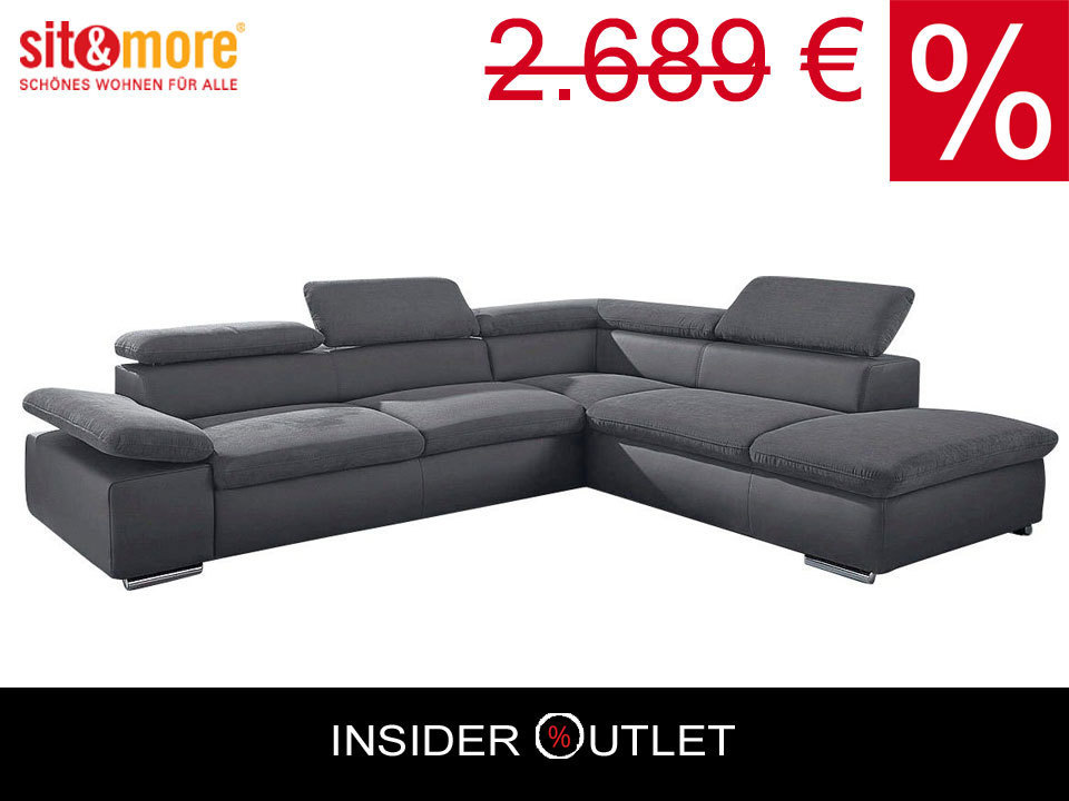 Ecksofa 272x226cm Schlaffunktion Grau Rechts Bettfunktion Couch