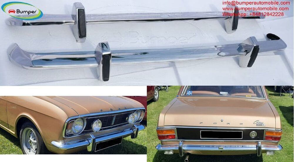 Ford Cortina MK2 (1966-1970) bumpers with over rider