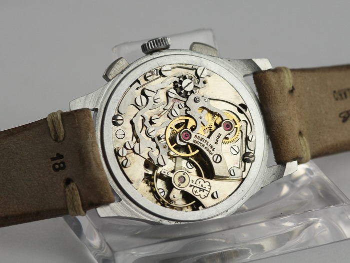 Original vintage nos breitling chronograph stahl venus 170 snail dial ungetragen