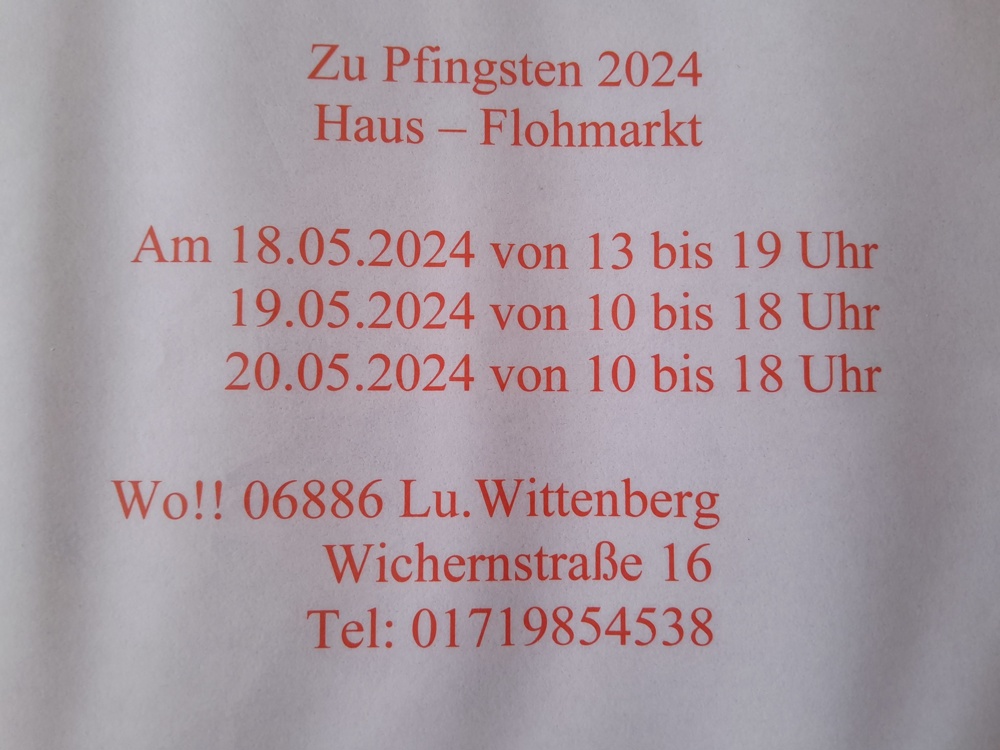 Pfingsten Hof - Flohmarkt 2024