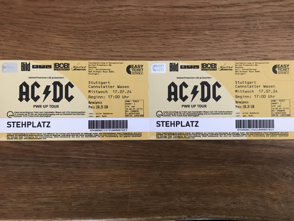 ACDC Tickets 17.07 Stuttgart 