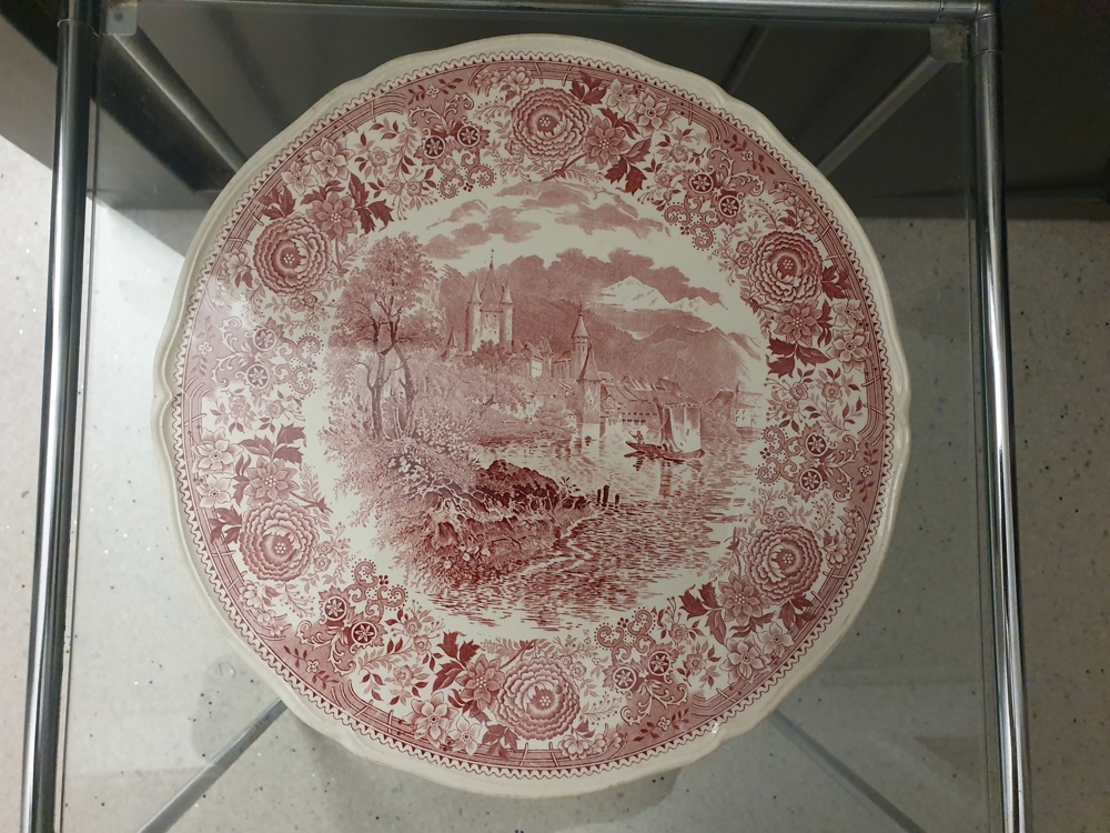 Villeroy & Boch Burgenland Tortenplatte Kuchenteller Platte rot 32 cm