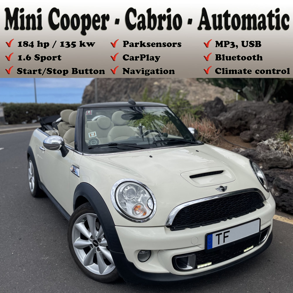 Teneriffa Auto Vermietung: Mini Cooper S, Cabrio - Automatik - Mieten - Mietwagen - Tenerife