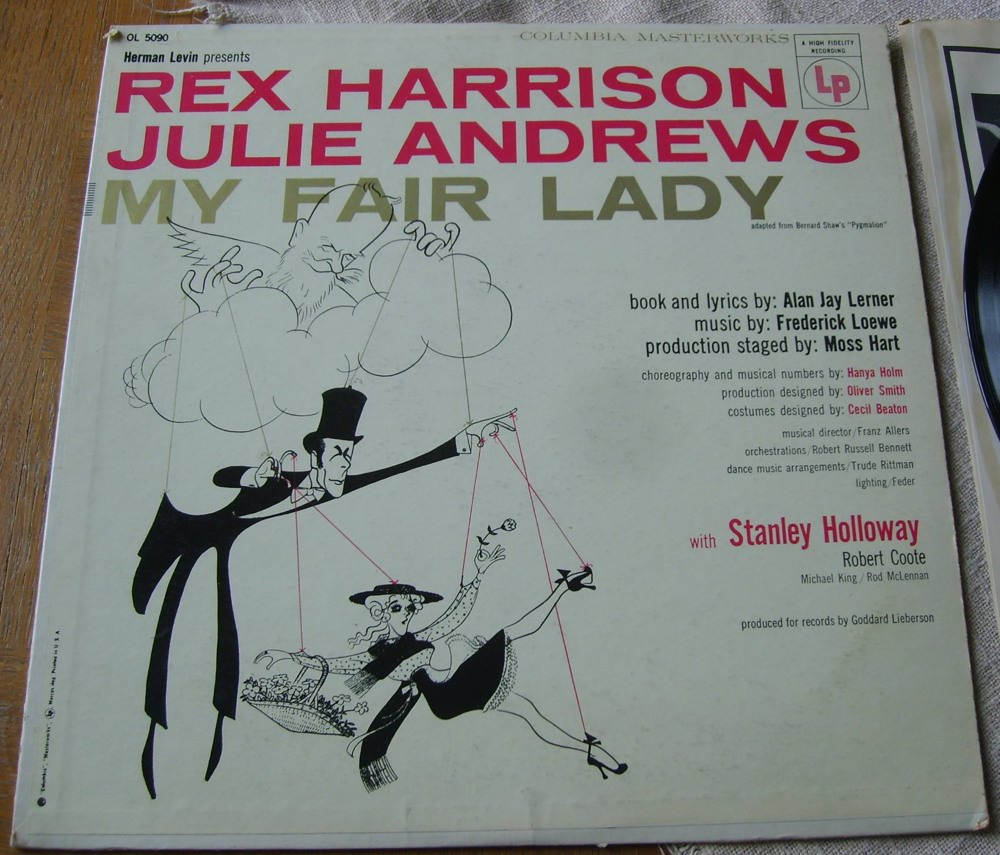 S LP Herman Levin presents Rex Harrison Julie Nadrews My fiar Lady Columbia Masterworks OL 