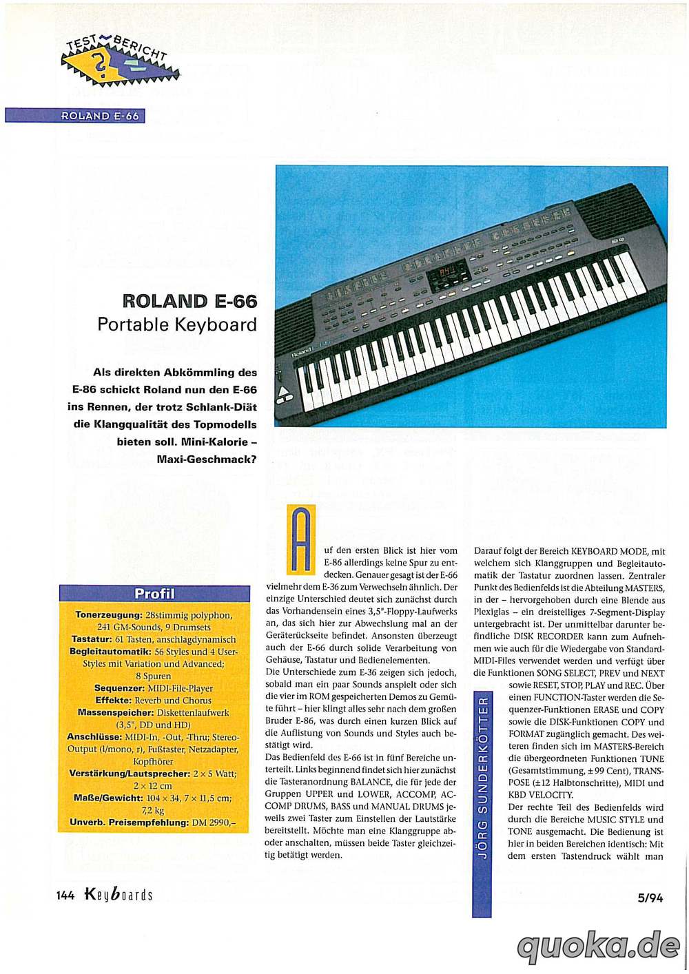 Keyboard Roland E-66