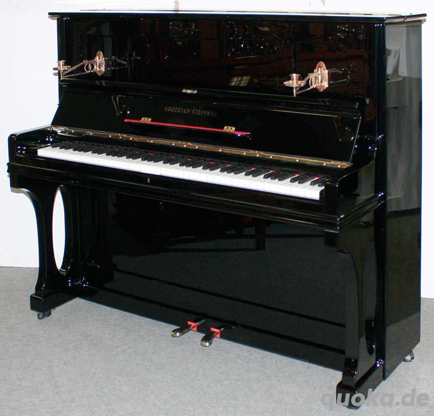 Klavier Grotrian-Steinweg 128, schwarz poliert, Nr. 32769, 5 Jahre Garantie