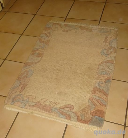 Kleiner Berberteppich, Brück, Vorleger, beige, 0,98 x 0,64 cm