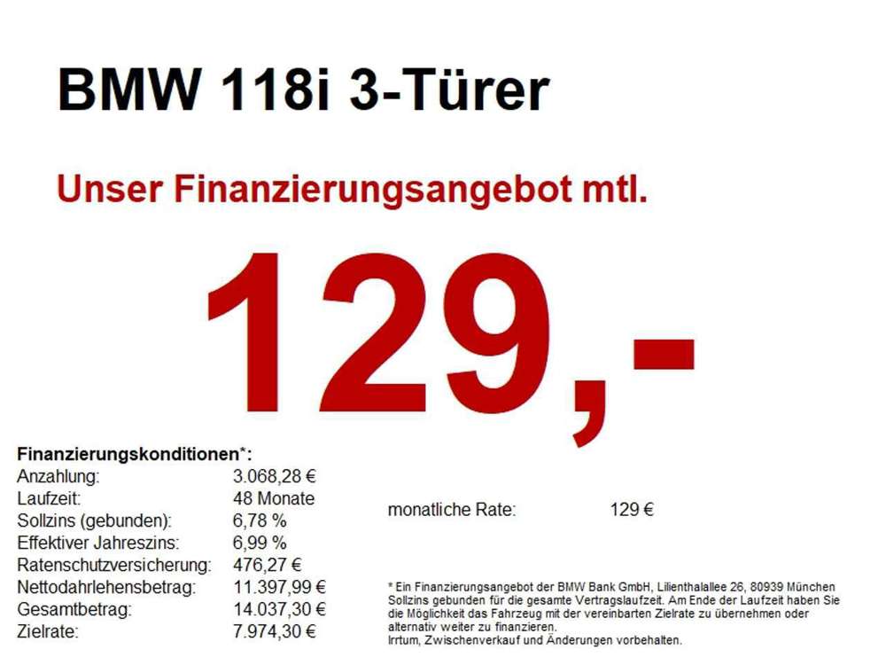 BMW 118 i 3-Türer Sport Line XENON NAVI HiFi PDC