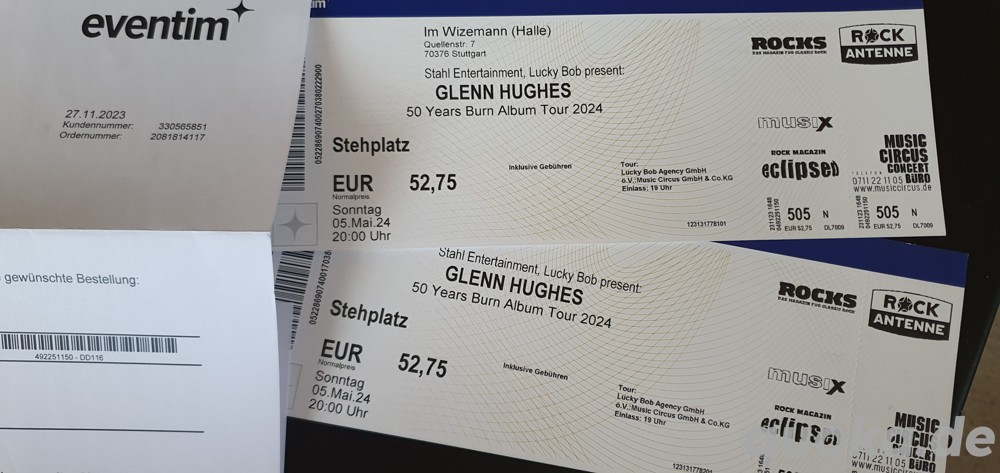 Konzertkarten Glenn Hughes Stuttgart