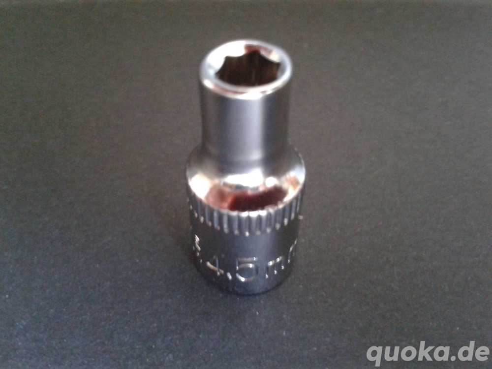 Unbenutzte 0,25 Zoll Steckschlüssel-Nuss 6-Kant Nuss SW 4,5 mm Unbenutzte 0,25 Zoll Steckschlüssel-Nuss 6-Kant Nuss SW 4,5 mm