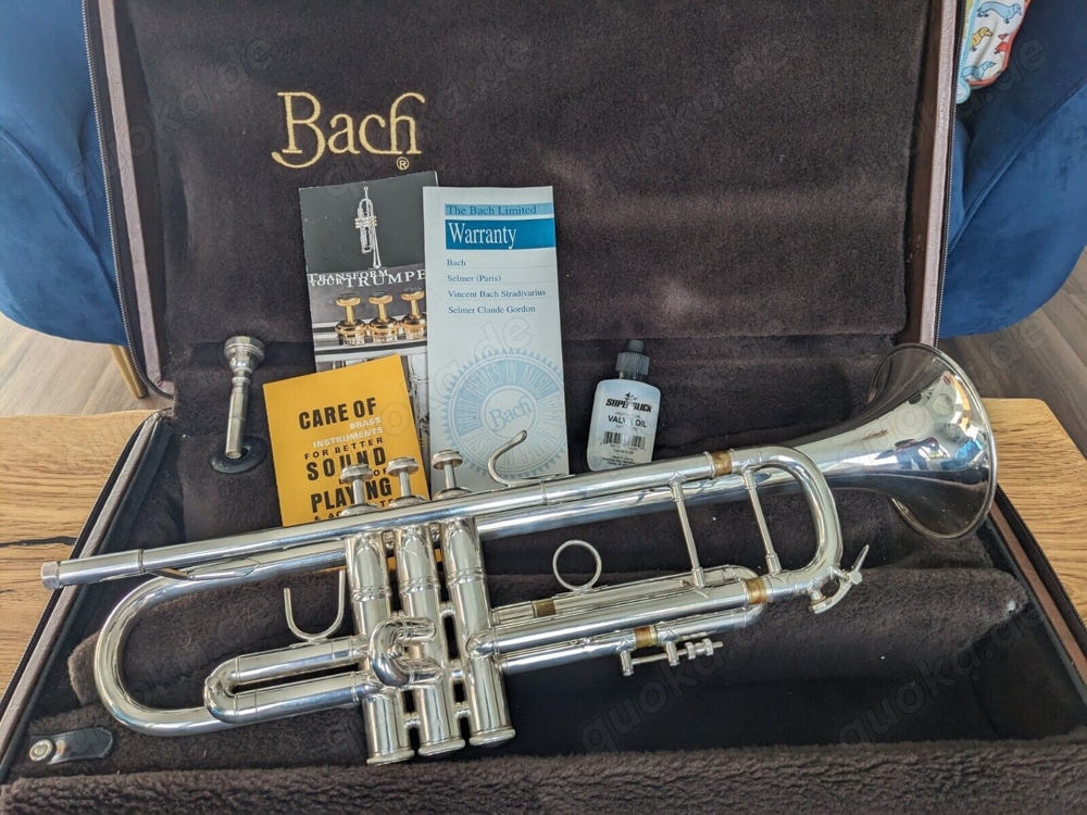 Bach Stradivari Profi Trompete Bb Modell 37, silber, Wunderbarer Zustand