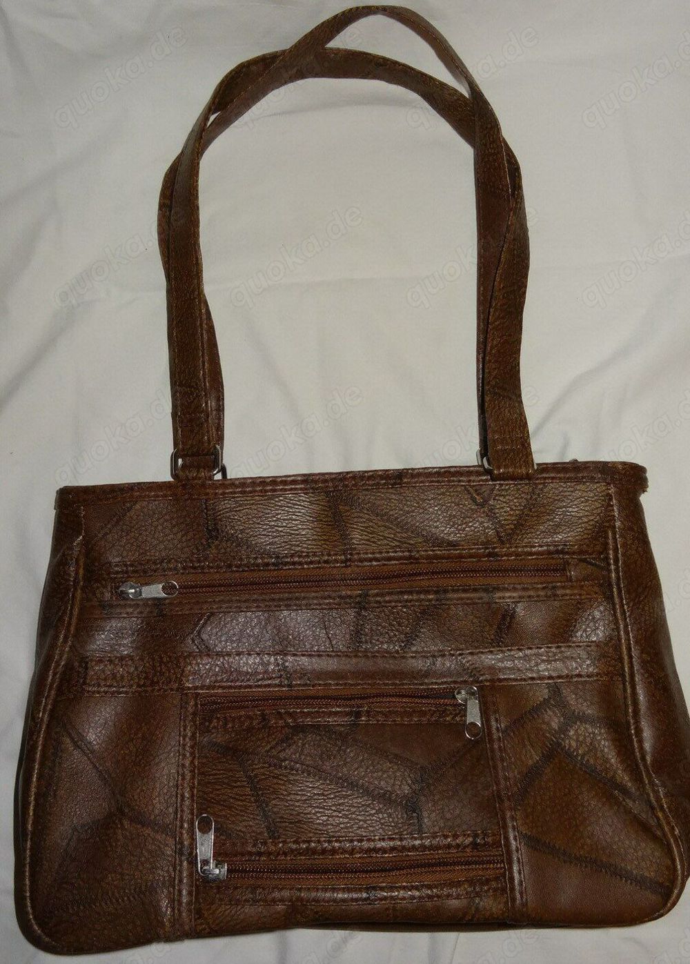 DK Handtasche Damentasche Textilleder braun 30x23x9 unbenutzt einwandfrei erhalten Neuwertig