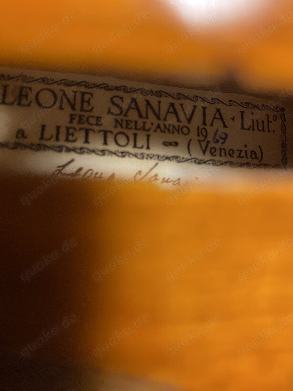 Sehr Schöne Alte Meister Violine Geige mit Inschrift Leone Sanavia 1969 Venezia