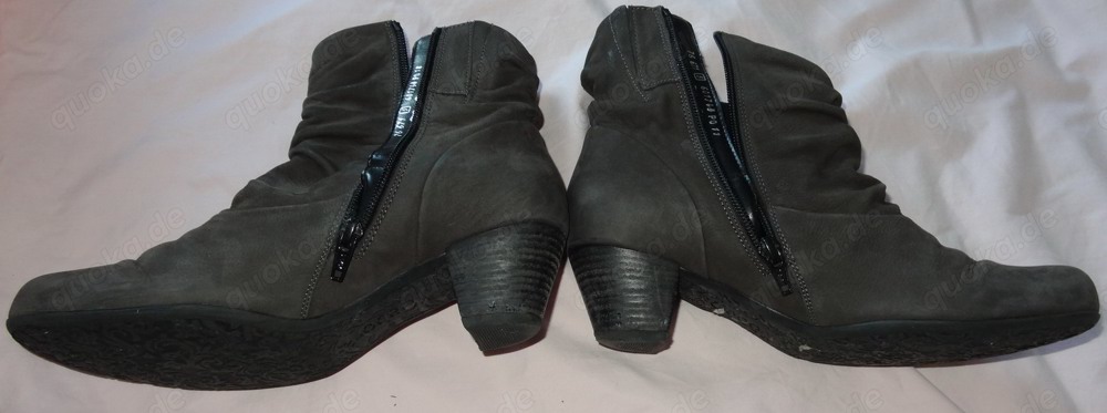 SJ Gabor Schuhe Stiefelletten Gr. 38 Leder grau-braun kaum getragen gut erhalten Schuhe Damen wir mö