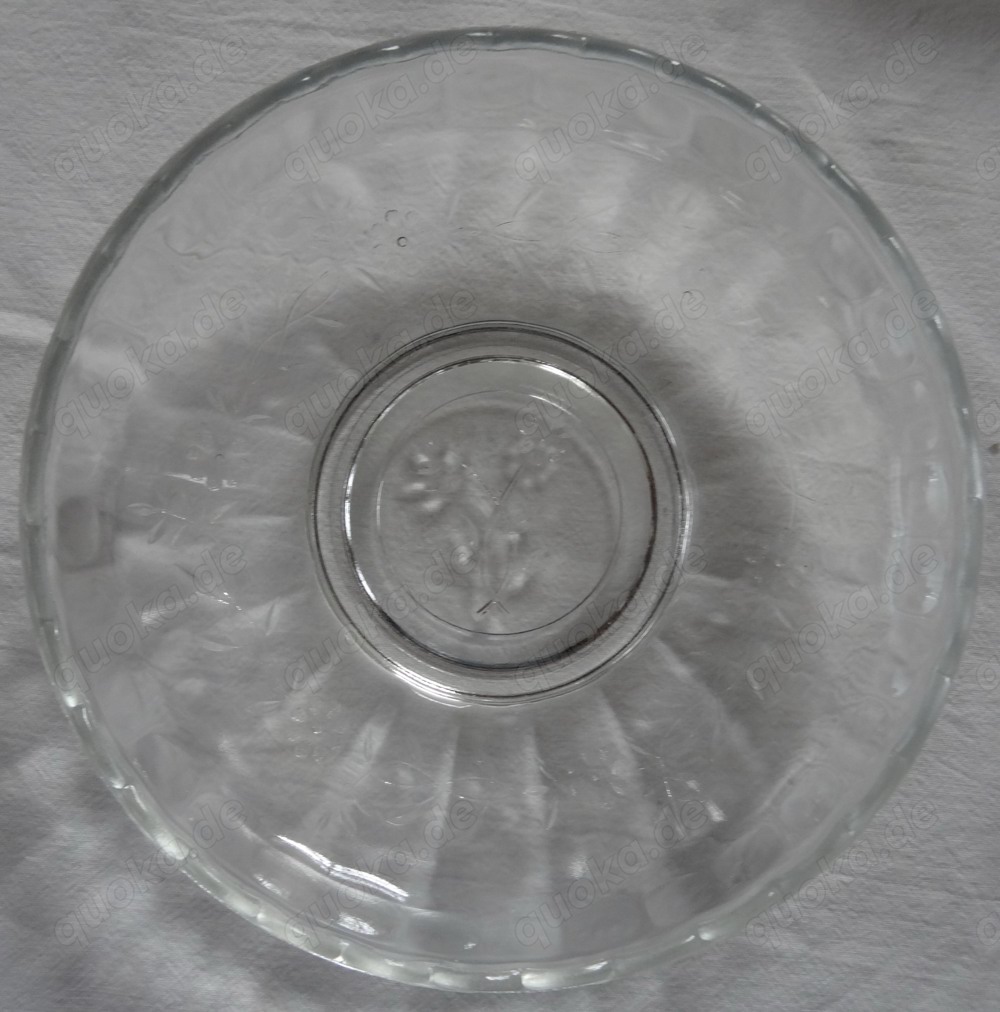 CF Glasteller Puddingteller kleiner Teller älter Blumendekor   14 gut erhalten Retro wir möchten uns