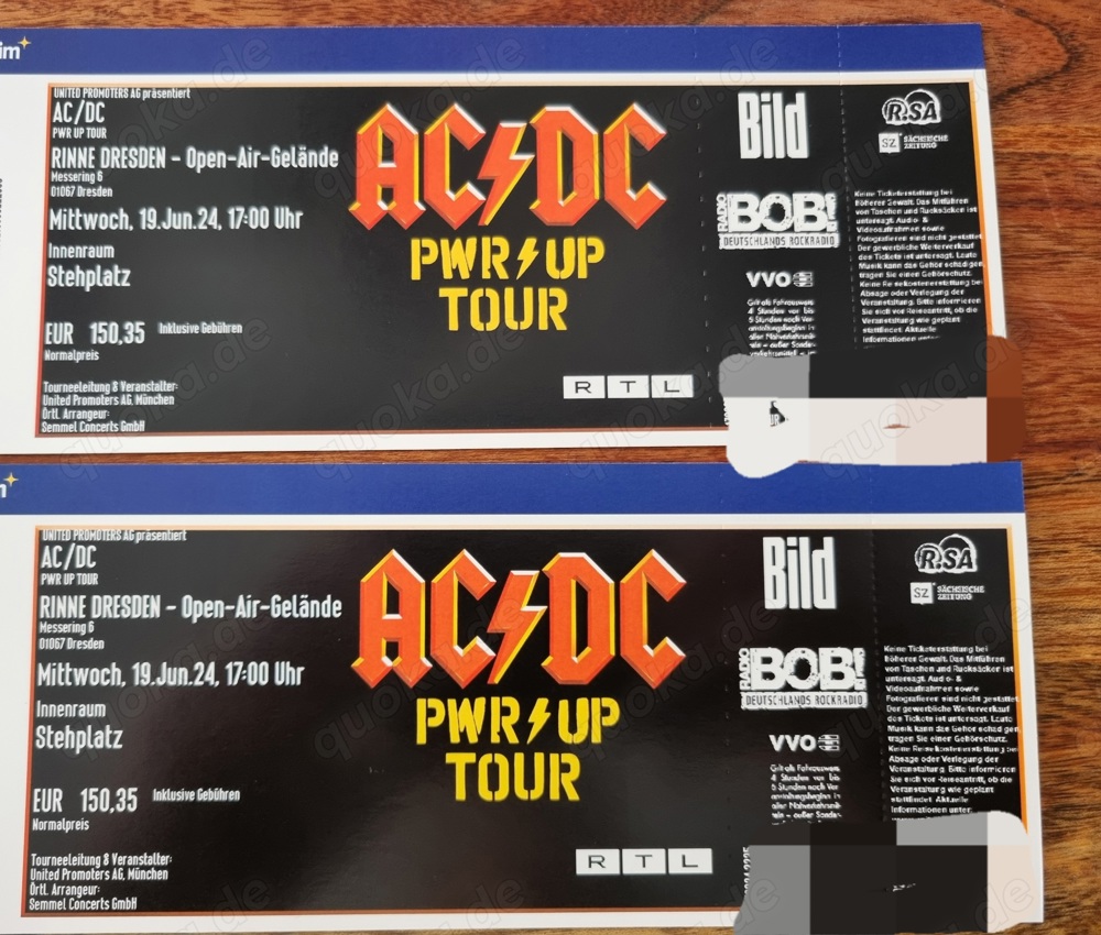 2x AC DC Tour 19.06.2024 Dresden 