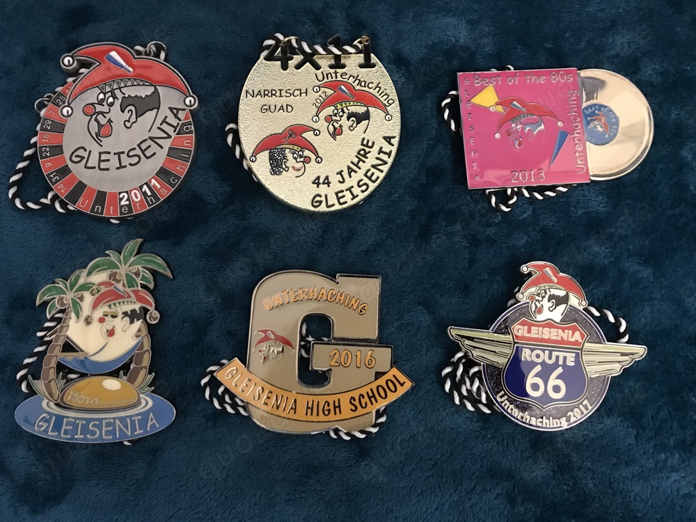 Faschingsorden Gleisenia Unterhaching 2011, 2012, 2013, 2014, 2016, 2017, Stück 2 