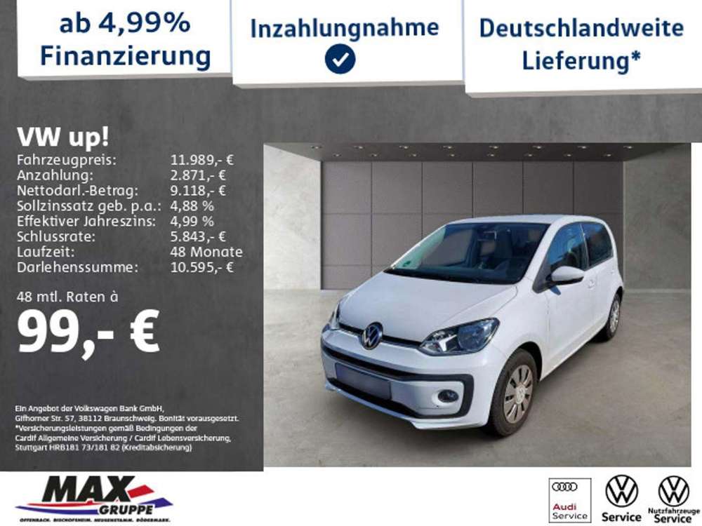 Volkswagen up! 1.0 TSI MOVE UP!  +KAMERA+SITZHEIZUNG+KLIMA+