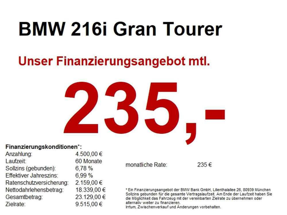 BMW 216 i Gran Tourer Advantage LED.AHK.PDCvohi.Temp