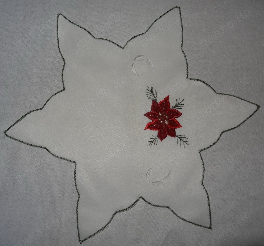 TWF Weihnachtsdecke Tischdecke Sternform   29 Polyester einwandfrei erhalten Tischdecke