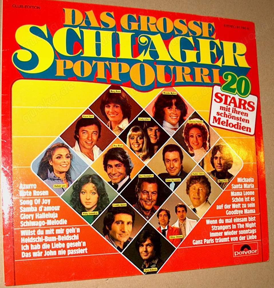 B LPS Das große Schlagerpotpourri 1955 - 1978 Polydor 91790 6 Club Edition  Langspielplatte Schallpl