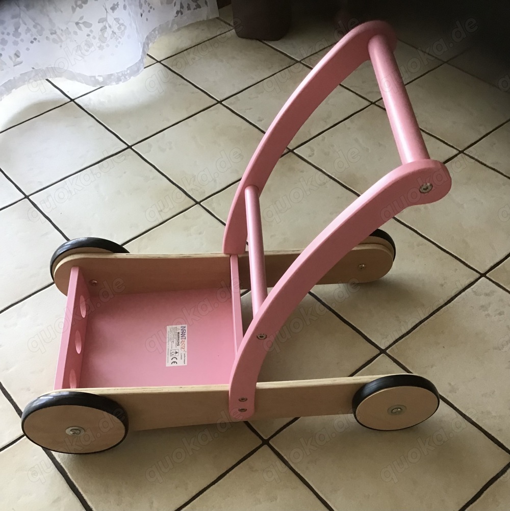 Lauflernwagen Holz rosa