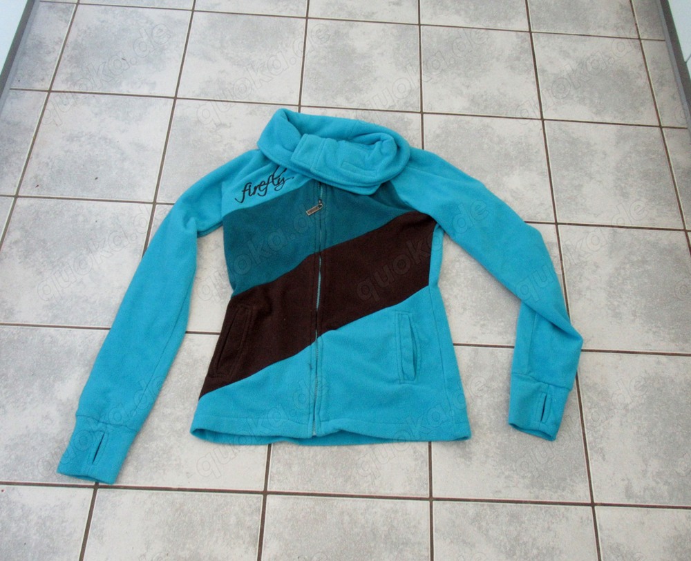 schöne türkis grün braune Fleecejacke firefly Gr.: S mit Kragen