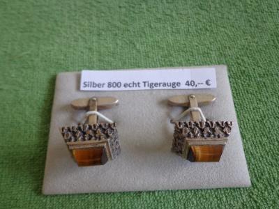 Manschettenknöpfe Silber mit Tigerauge