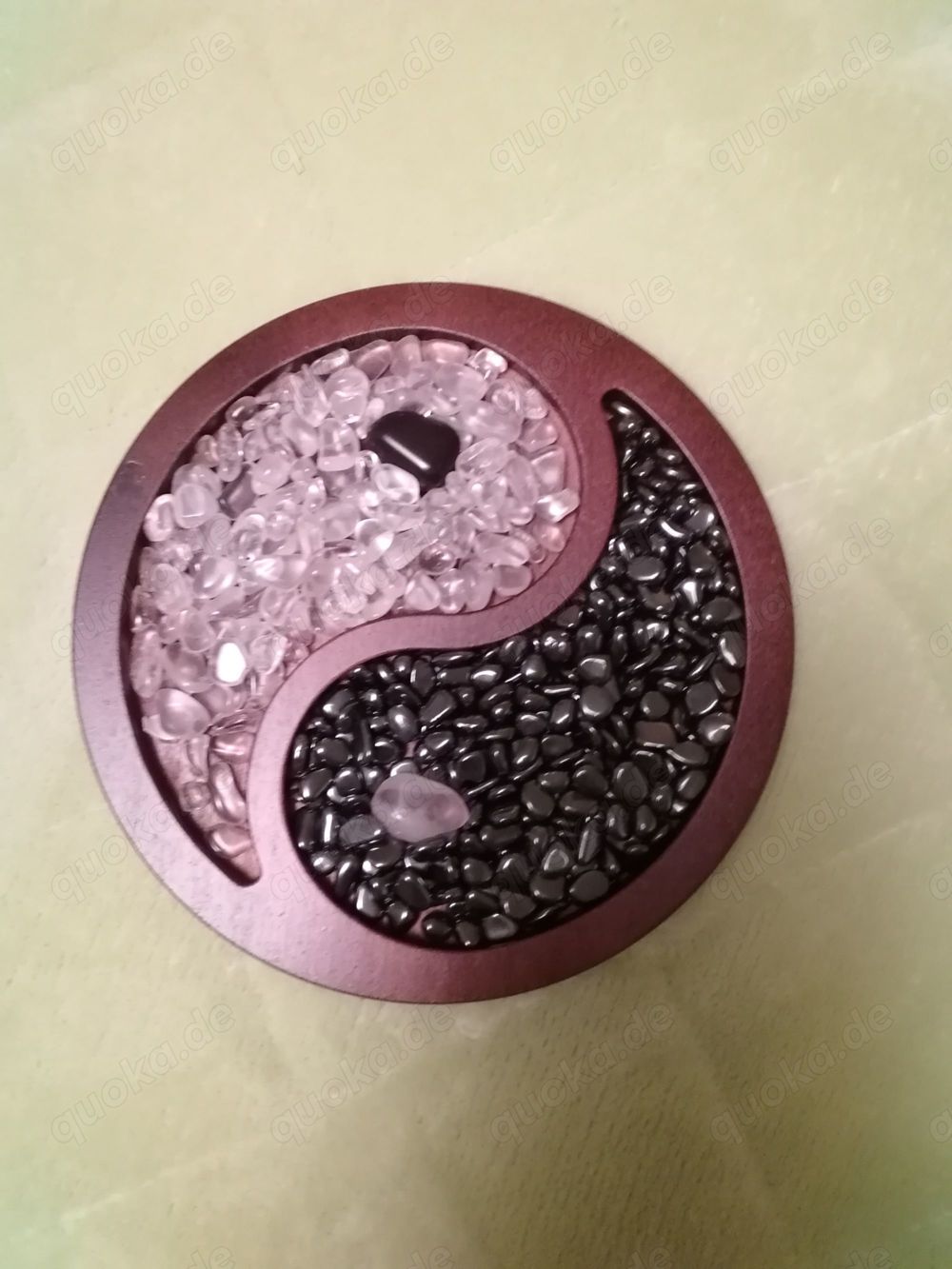 Ying - Yang - Dekoteller mit Halbedelsteinen