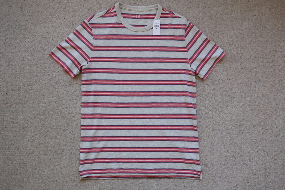 GAP T-Shirt Streifen pink blau grau weiß Größe M