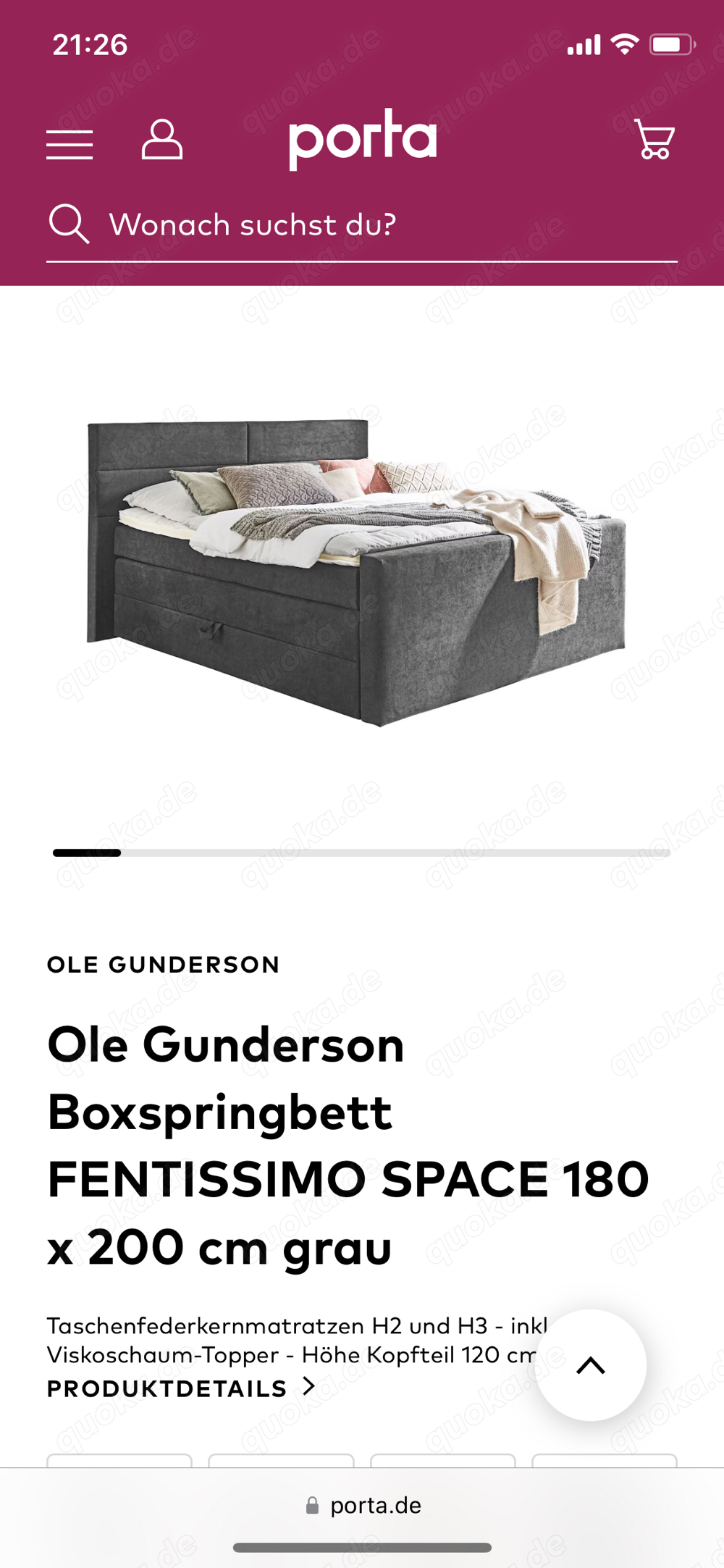 Boxspringbett Ole Gunderson 180x200cm mit Bettkasten