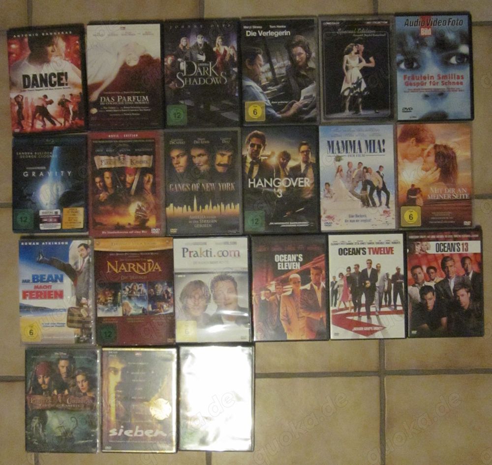21 DVDs (Das Parfün + Dance ! + Dirty Dancing + Hangover 3 + Harry Potter + Mit Dir an meiner Seite 
