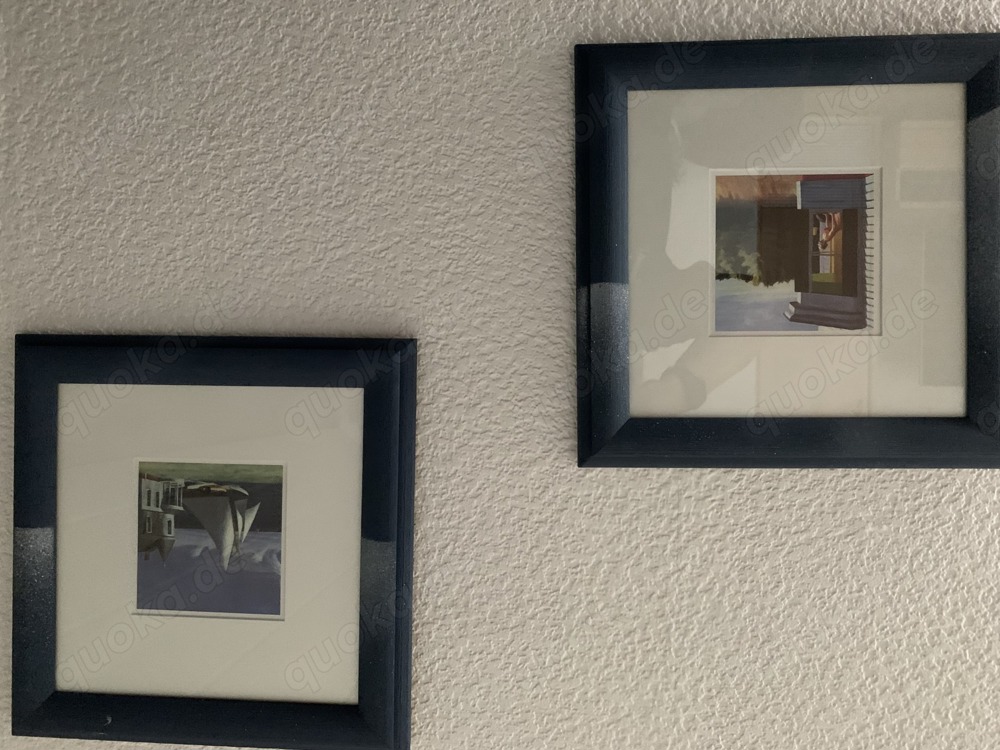 2 Bilder von Edward Hopper mit Rahmen Glas