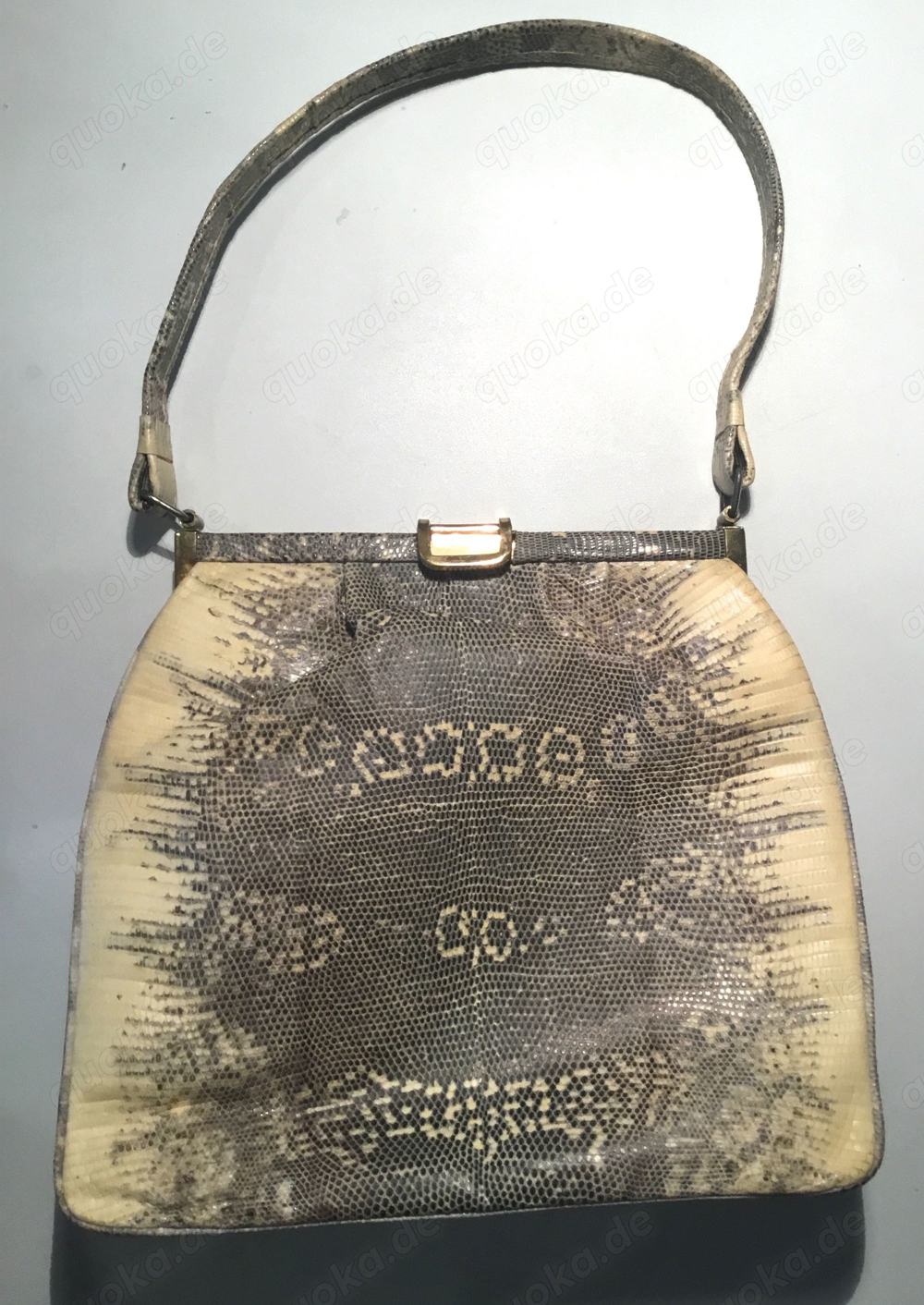Dekorative Handtasche,50er, Schlangenlederoptik