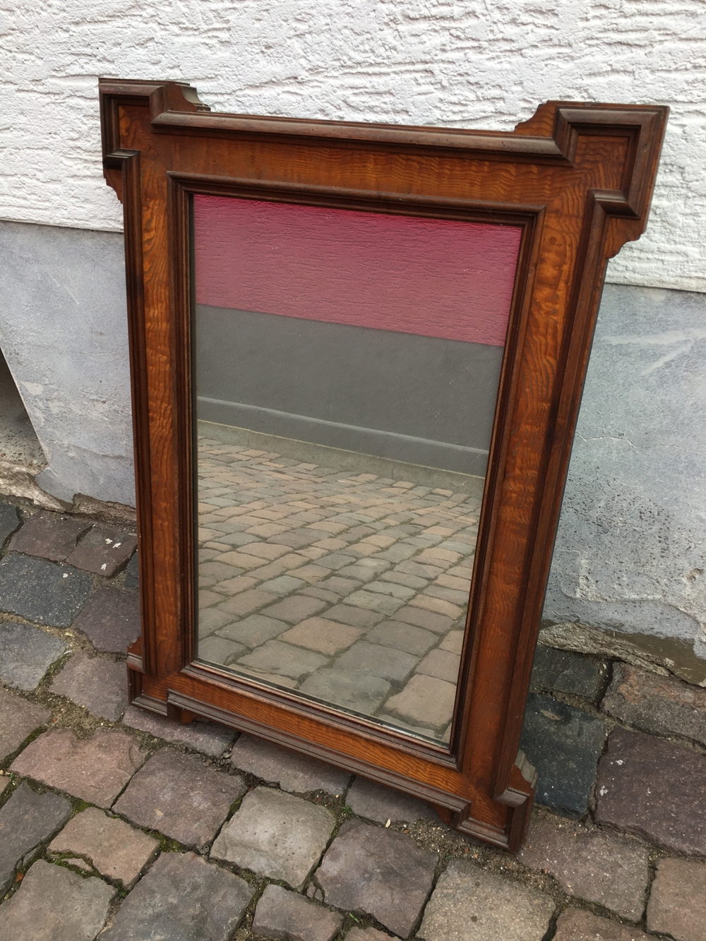 Uralter Vintage Wandspiegel Spiegel Gründerzeit Holzrahmen