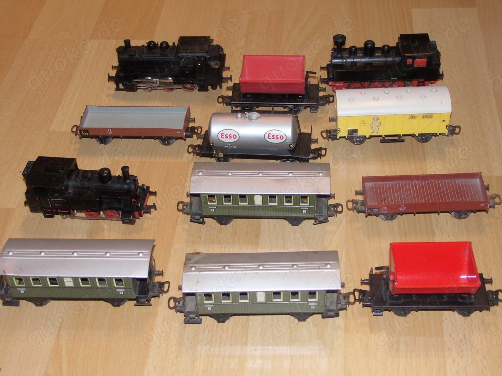 3 Märklin HO Dampfloks (3000, 3029 und3087) analog + 9 Personen- + Güterwagen, sehr günstig 