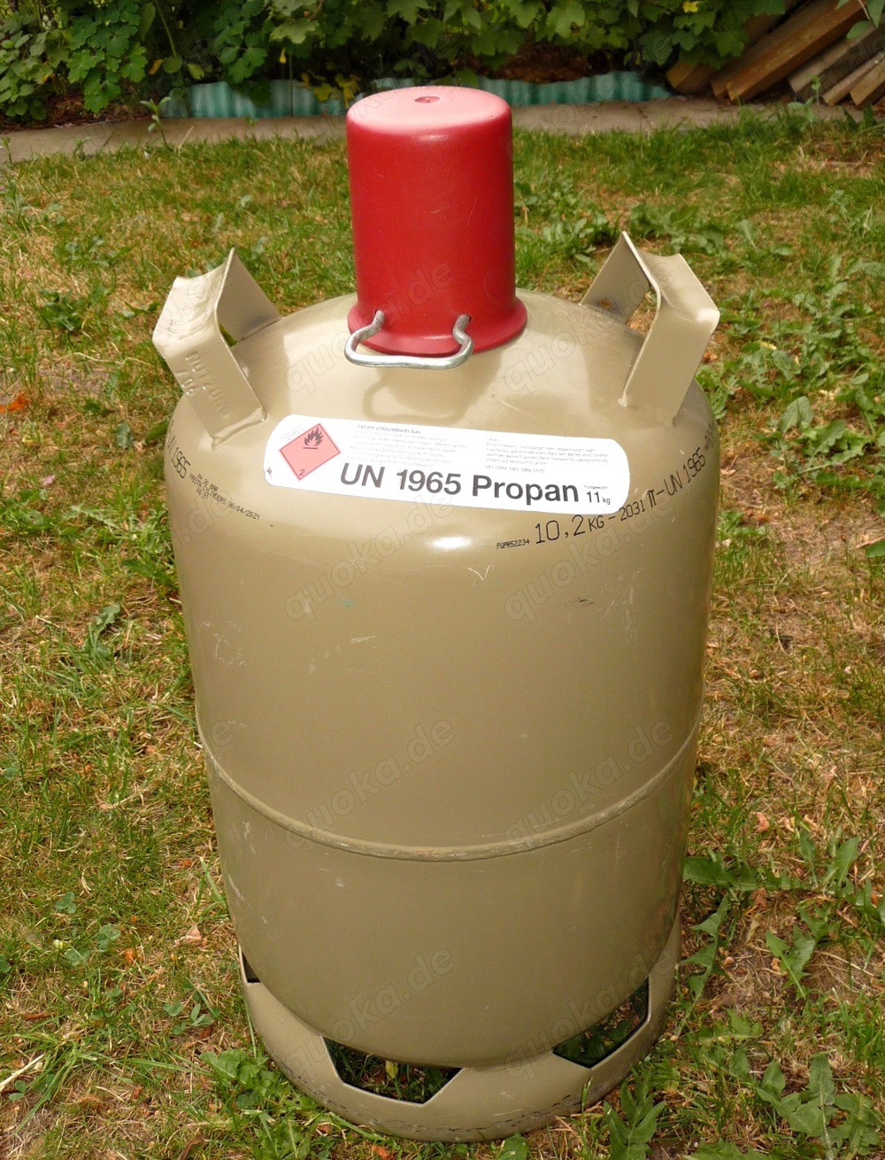 Propangasflasche 11kg grau Gasflasche Eigentumsflasche leer Grill Camping Heizung ec. 