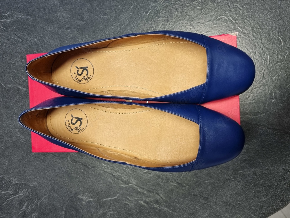 3x Damenschuh Ballerina Marke SI in Blau-Weis-rot