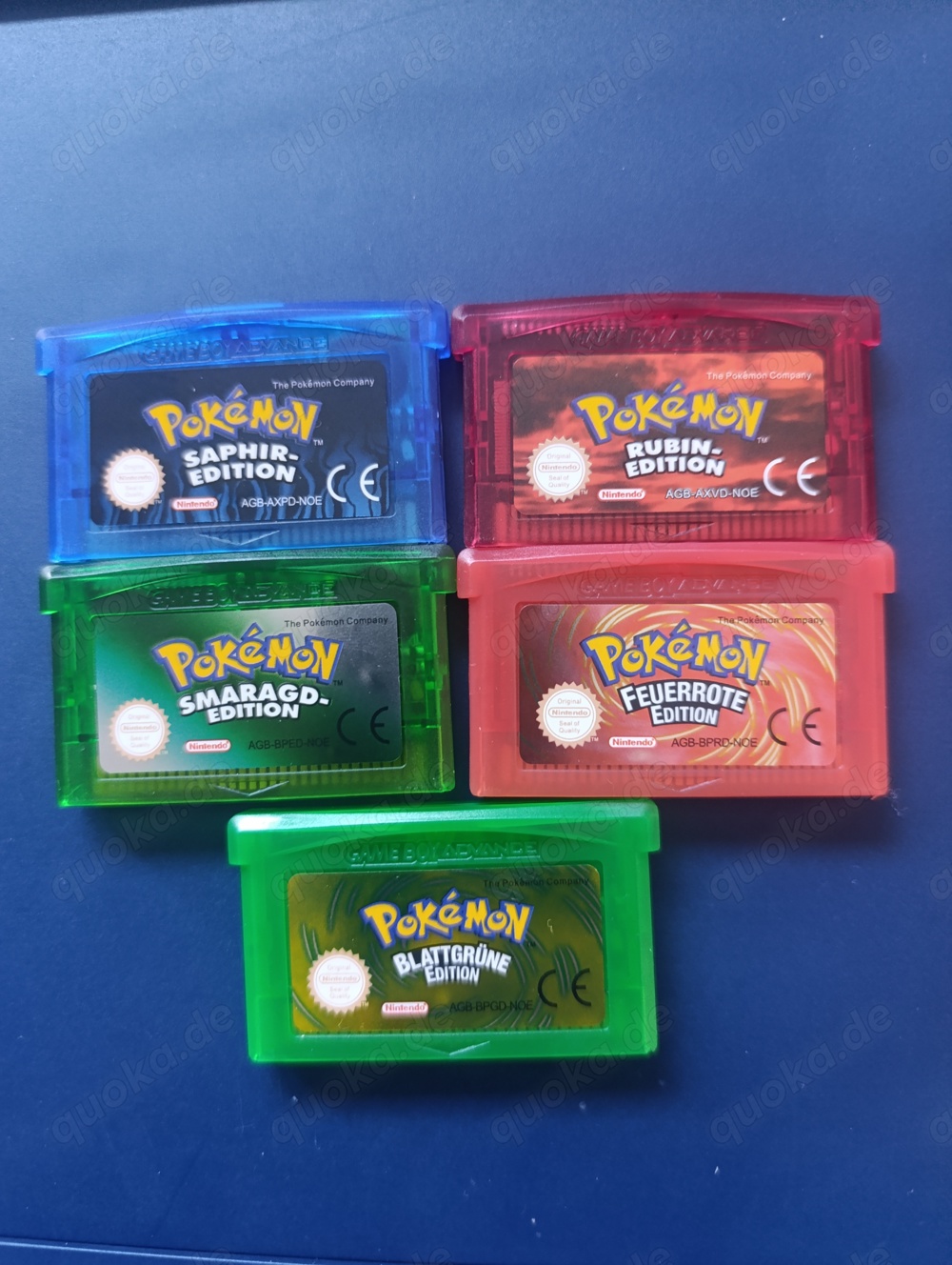 Pokemon Reproduktionen Spiele GBA Gameboy Advance Feuerrot, Saphir, Smaragd, Blattgrün, Rubin,