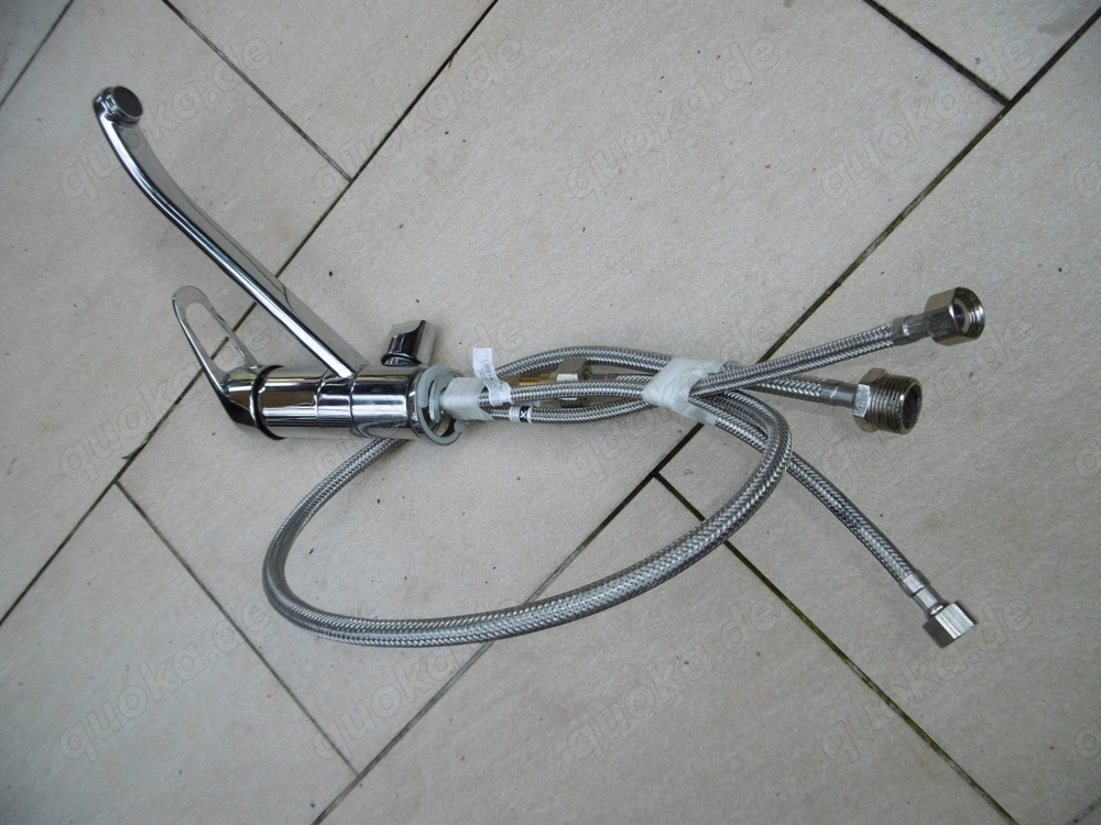Küchenarmatur mit Geräteanschluss, 3 Flexschläuche, Hochdruck