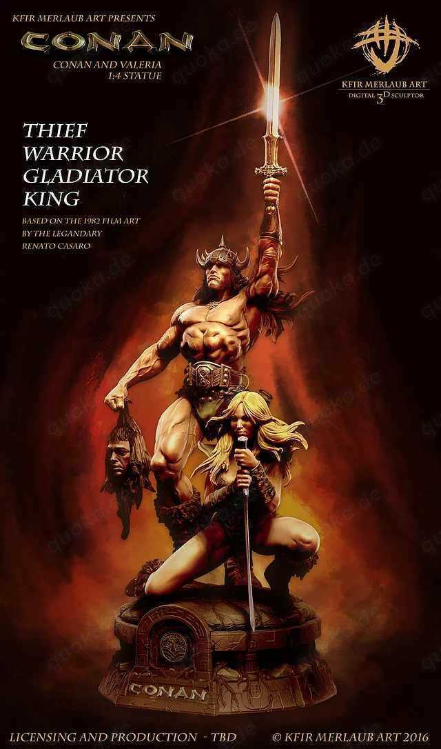 Conan the Barbarian & Valeria 14 Scale Statue Diorama Fan Art Custom Arnold