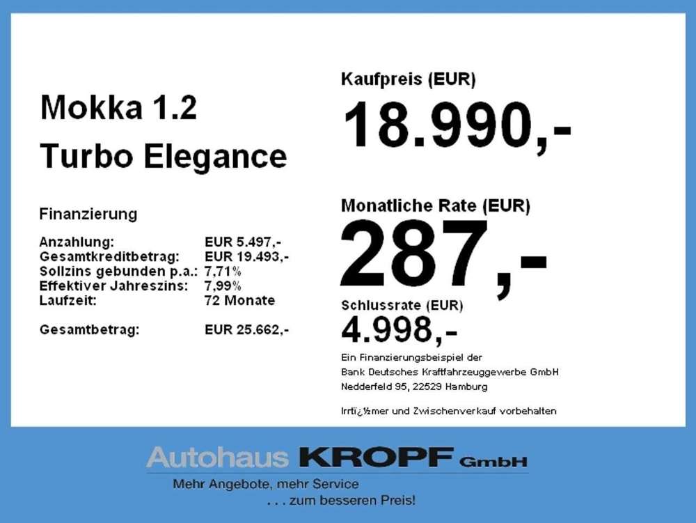 Opel Mokka 1.2 Turbo Elegance Rückfahrkamera
