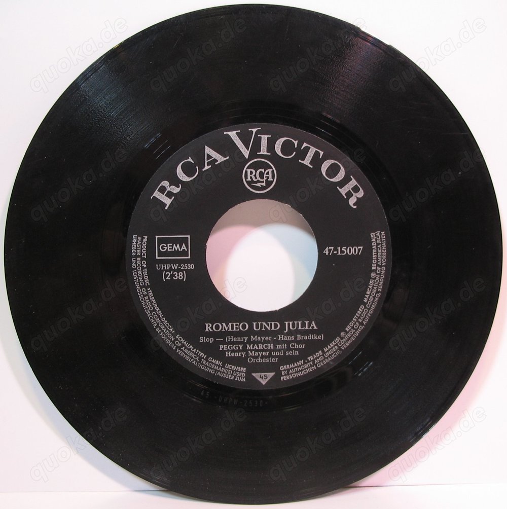 Peggy March - 7" Vinyl Single - Romeo und Julia - Spar Dir Deine Dollar