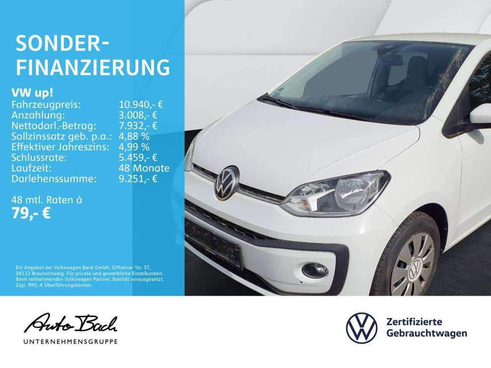 Volkswagen up! 1.0 move up! Klima, Sitzheizung, Telefonschn