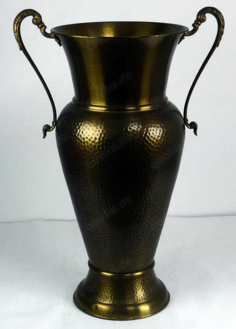 Attraktive große Messing-Bodenvase mit 2 Henkeln