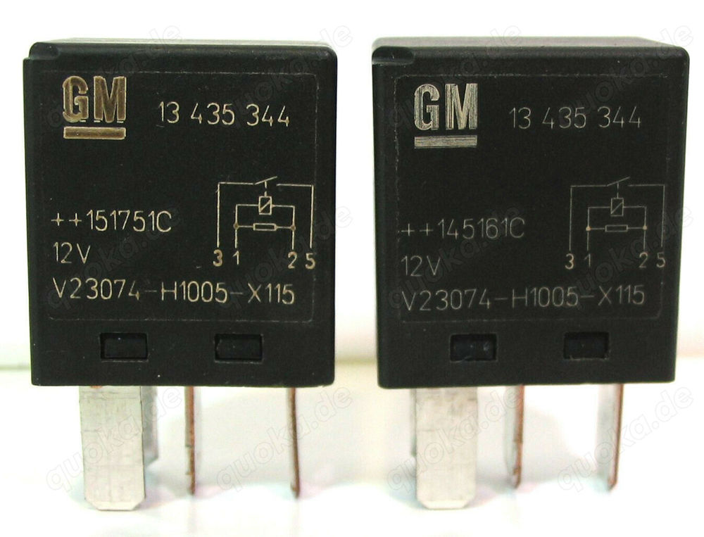 2 Stück - Original GM Opel Relais Nr. 13435344   V23074-H1005-X115 - 12V