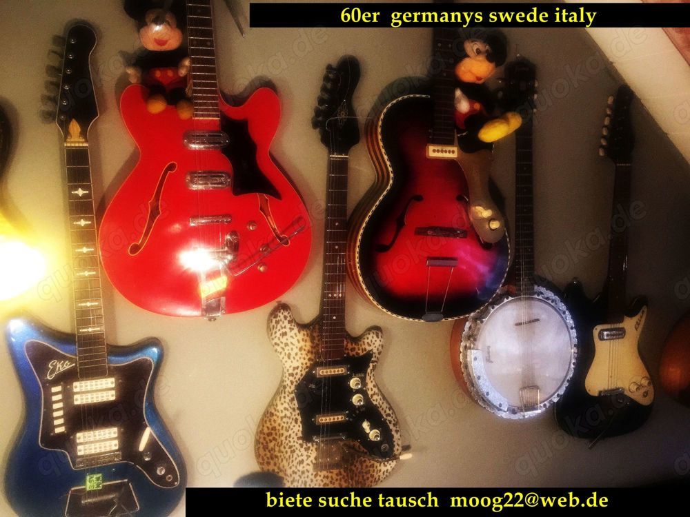suche heile+defekte 1960er El.Gitarre e-Bass Amp Echo Effekte zb Höfner Framus Klemt Dynacord Synthi