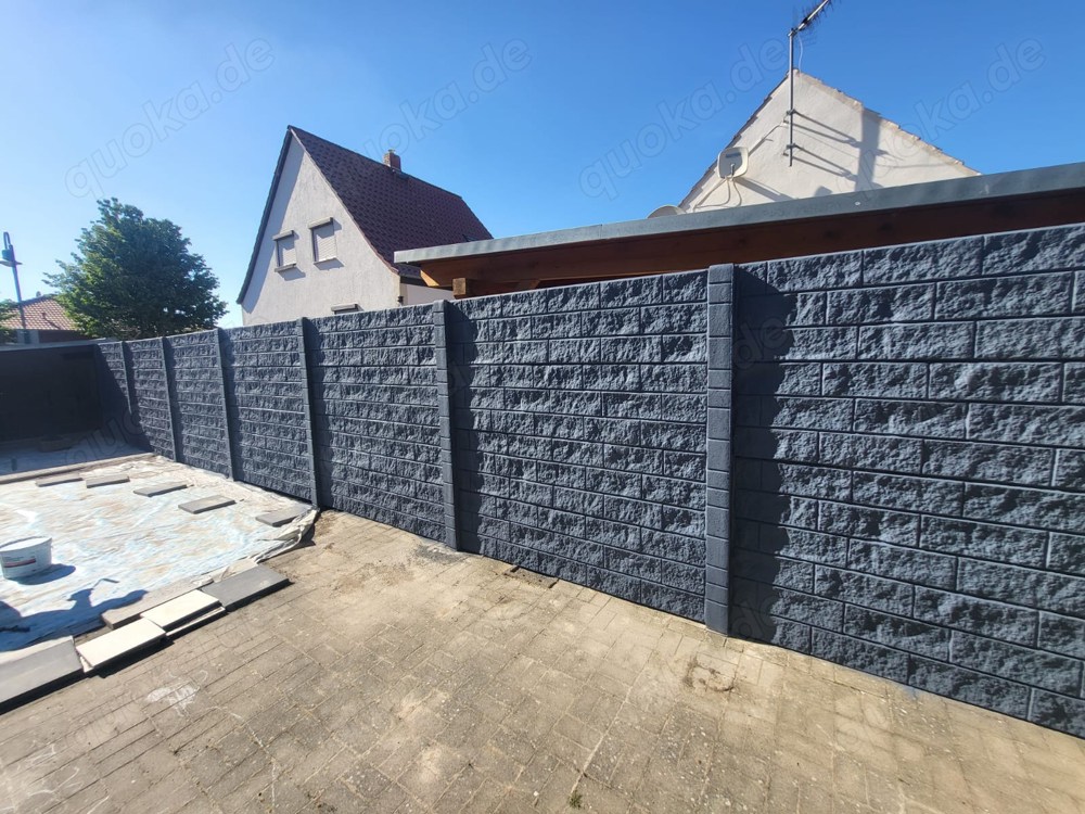 -10%   33m Betonzaun Sichtschutz Zaune Zäun direkt vom Hersteller Betonwand Larmschutz Montage